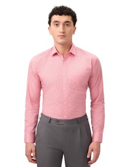 Park Avenue - Slim Fit Printed Pink Full Sleeve Pure Cotton Shirt