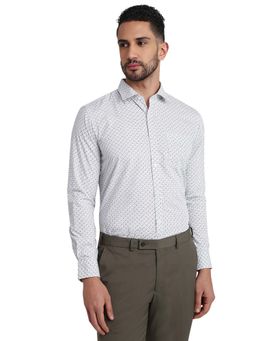 Park Avenue - Slim Fit White Polycotton Semi Cut Away Collar Shirt