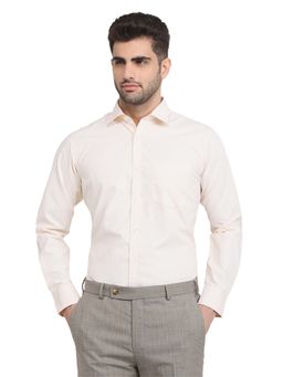 Park Avenue - Slim Fit Beige Polycotton Semi Cut Away Collar Shirt