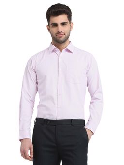 Park Avenue - Slim Fit Self Design Pink Full Sleeve Polycotton Shirt