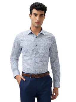 Park Avenue - Slim Fit Printed Blue Full Sleeve Pure Cotton Shirt