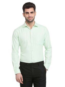 Park Avenue - Slim Fit Green Polycotton Semi Cut Away Collar Shirt