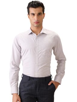 Park Avenue - Slim Fit Grey Polyester Semi Cut Away Collar Shirt