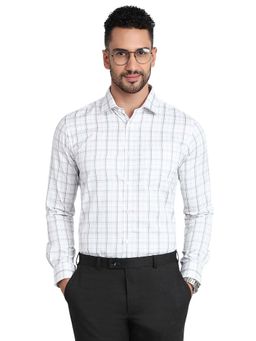 Park Avenue - Slim Fit Grey Cotton Blend Semi Cut Away Collar Shirt