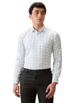 Park Avenue - Slim Fit Blue Cotton Blend Semi Cut Away Collar Shirt