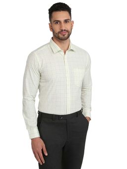 Park Avenue - Slim Fit Yellow Polycotton Semi Cut Away Collar Shirt