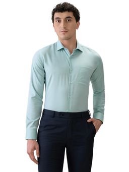 Park Avenue - Slim Fit Green Pure Cotton Semi Cut Away Collar Shirt
