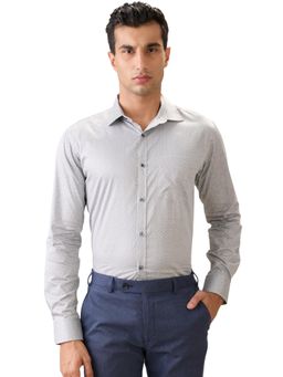 Park Avenue - Slim Fit Grey Pure Cotton Semi Cut Away Collar Shirt