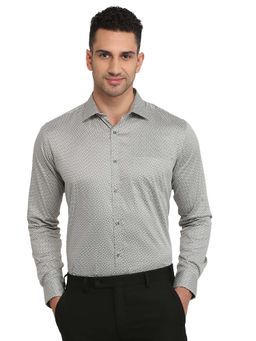 Park Avenue - Slim Fit Green Pure Cotton Semi Cut Away Collar Shirt