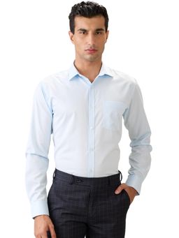 Park Avenue - Slim Fit Light Blue Cotton Blend Semi Cut Away Collar Shirt