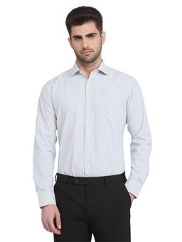Park Avenue - Slim Fit Grey Cotton Blend Semi Cut Away Collar Shirt