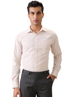 Park Avenue - Slim Fit Brown Cotton Blend Semi Cut Away Collar Shirt