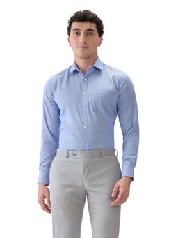 Park Avenue - Slim Fit Dark Blue Cotton Blend Semi Cut Away Collar Shirt