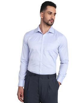 Park Avenue - Slim Fit Blue Cotton Blend Semi Cut Away Collar Shirt