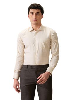 Park Avenue - Slim Fit Fawn Cotton Blend Semi Cut Away Collar Shirt