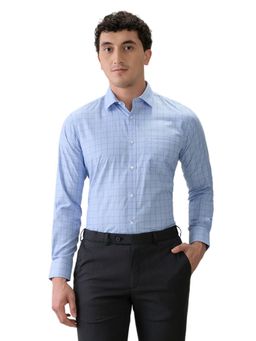 Park Avenue - Slim Fit Blue Cotton Blend Semi Cut Away Collar Shirt