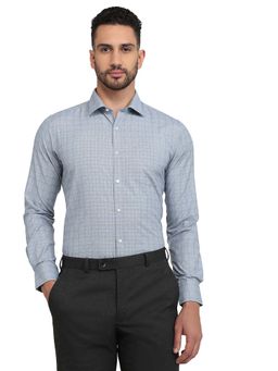Park Avenue - Slim Fit Grey Cotton Blend Semi Cut Away Collar Shirt