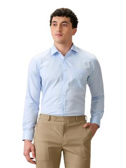 Park Avenue - Slim Fit Light Blue Cotton Blend Semi Cut Away Collar Shirt