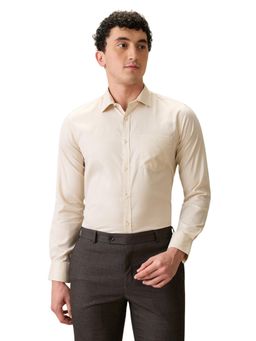Park Avenue - Slim Fit Fawn Cotton Blend Semi Cut Away Collar Shirt