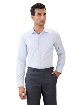 Park Avenue - Slim Fit Solid Blue Full Sleeve Polycotton Shirt