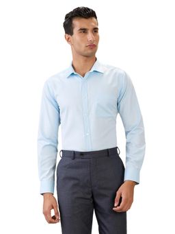 Park Avenue - Slim Fit Blue Cotton Blend Semi Cut Away Collar Shirt