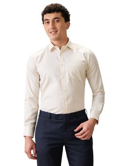 Park Avenue - Slim Fit Light Fawn Cotton Blend Semi Cut Away Collar Shirt
