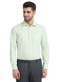 Park Avenue - Slim Fit Green Cotton Blend Semi Cut Away Collar Shirt