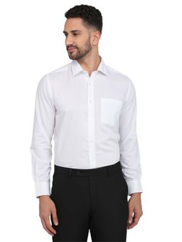 Park Avenue - Slim Fit White Cotton Blend Semi Cut Away Collar Shirt