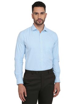 Park Avenue - Slim Fit Petrol Cotton Blend Semi Cut Away Collar Shirt