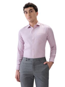 Park Avenue - Slim Fit Pink Cotton Blend Semi Cut Away Collar Shirt