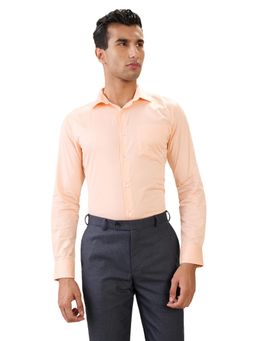 Park Avenue - Slim Fit Peach Pure Cotton Collared Shirt