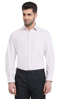 Raymond - Slim Fit Solid Beige Full Sleeve Pure Cotton Shirt