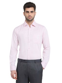 Raymond - Slim Fit Pink Pure Cotton Semi Cut Away Collar Shirt