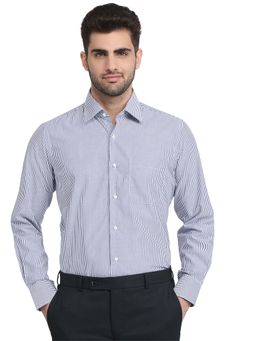 Raymond - Regular Fit Dark Blue Pure Cotton Cut Away Shirt
