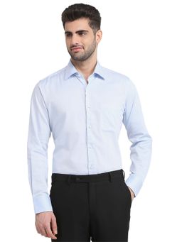 Raymond - Regular Fit Blue Pure Cotton Cut Away Shirt