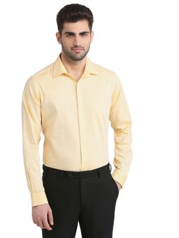 Raymond - Slim Fit Checks Yellow Full Sleeve Pure Cotton Shirt