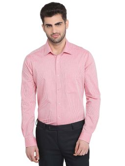 Raymond - Slim Fit Checks Pink Full Sleeve Pure Cotton Shirt