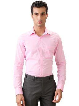 Raymond - Slim Fit Solid Light Pink Full Sleeve Pure Cotton Shirt