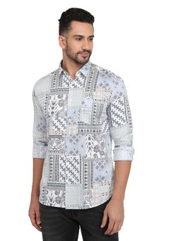 Parx - Slim Fit White Pure Cotton Semi Cut Away Collar Shirt
