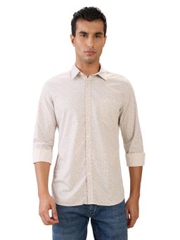 Parx - Slim Fit Orange Pure Cotton Semi Cut Away Collar Shirt