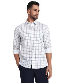 Parx - Slim Fit White Pure Cotton Semi Cut Away Collar Shirt