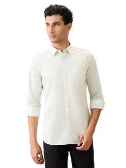 Parx - Slim Fit Light Green Pure Cotton Semi Cut Away Collar Shirt