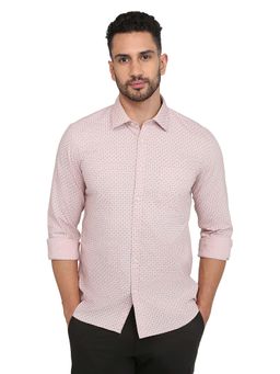 Parx - Slim Fit Pink Pure Cotton Semi Cut Away Collar Shirt