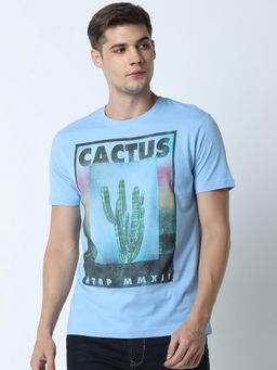 Huetrap - Mens Light Blue Short Sleeve T-Shirt