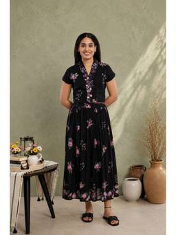 Mud spire - Women Bloom Black Co-Ord