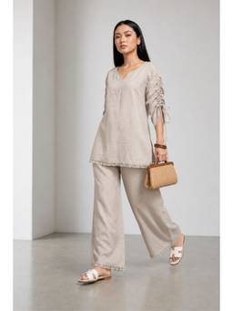 Virgio - Solid Cotton Relaxed Lace Co-Ord