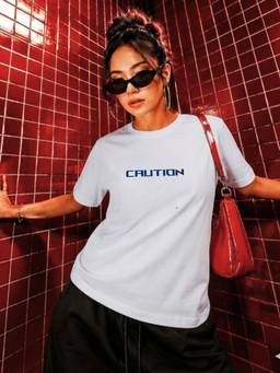 RIGO - Women White Regular Fit Round Neck Casual T-Shirt