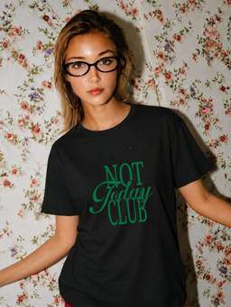 RIGO - Women Black Regular Fit Cotton Round Neck T-Shirt
