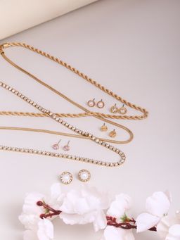 Lilly & Sparkle - Women Gold-Plated Layered Jewellery (Set of 6)