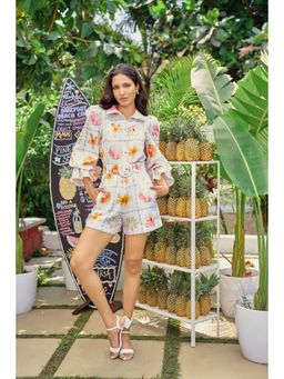 Verano By Tanya - White Alani Shorts with Belt (Set of 2)